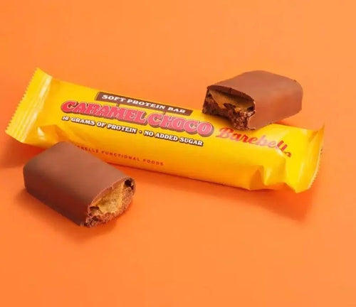 BAREBELLS - Barre protéinée (protéines : 16 g) - Chocolat au lait crémeux, caramel doux Boîte de 6 barres de 55g