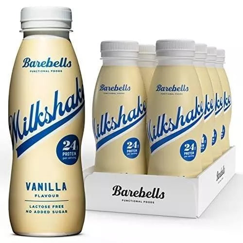BAREBELLS - Milkshake Protéiné  - Sans lactose - Boîte de 8 bouteilles de 330 ml - Nutri-score A