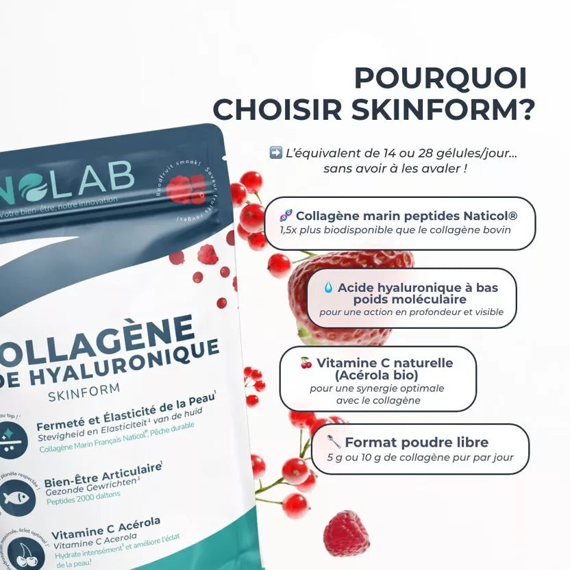 Collagène Marin Fruits Rouges – Peau, Articulations & Hydratation | Collagène + Acide Hyaluronique + Vitamine C