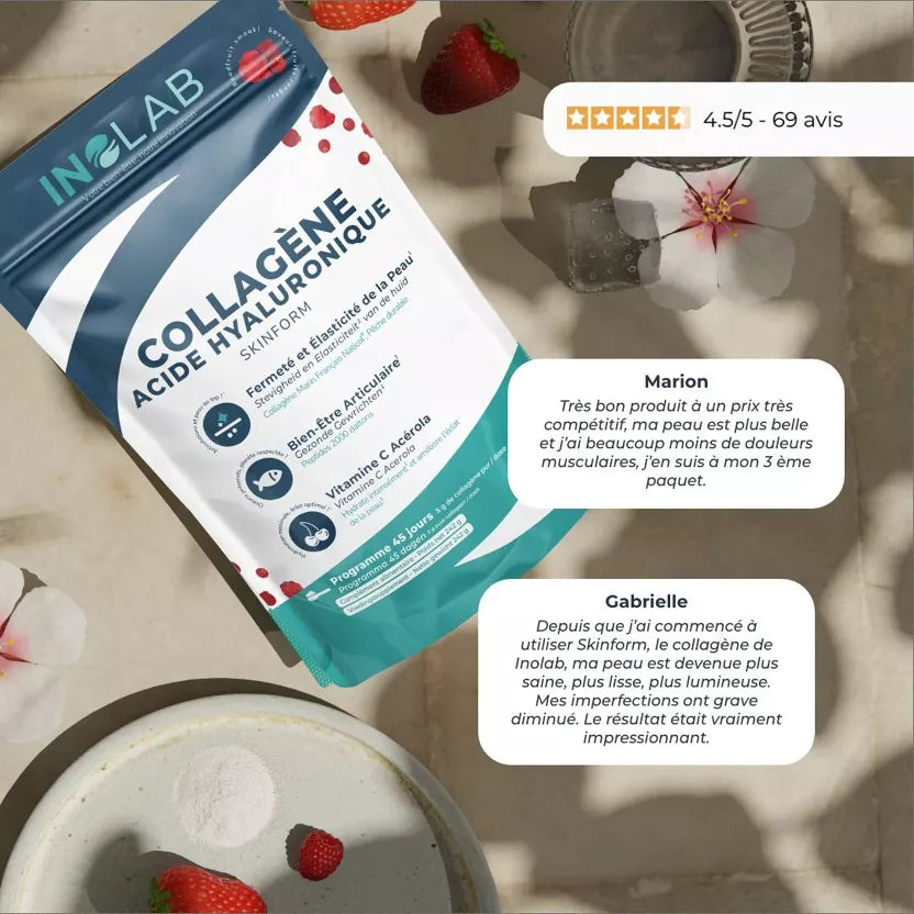 Collagène Marin Fruits Rouges – Peau, Articulations & Hydratation | Collagène + Acide Hyaluronique + Vitamine C