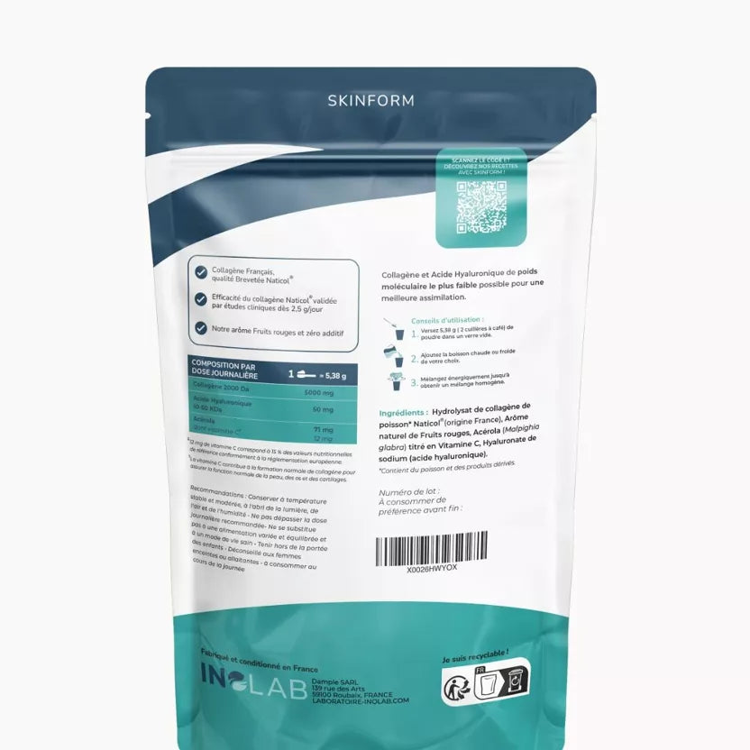 Collagène Marin Fruits Rouges – Peau, Articulations & Hydratation | Collagène + Acide Hyaluronique + Vitamine C