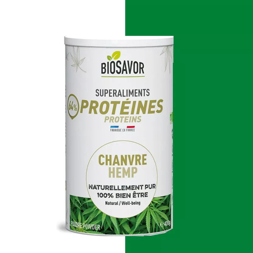 BIOSAVOR - Protéines de Chanvre en poudre - 400g - Complément Alimentaire